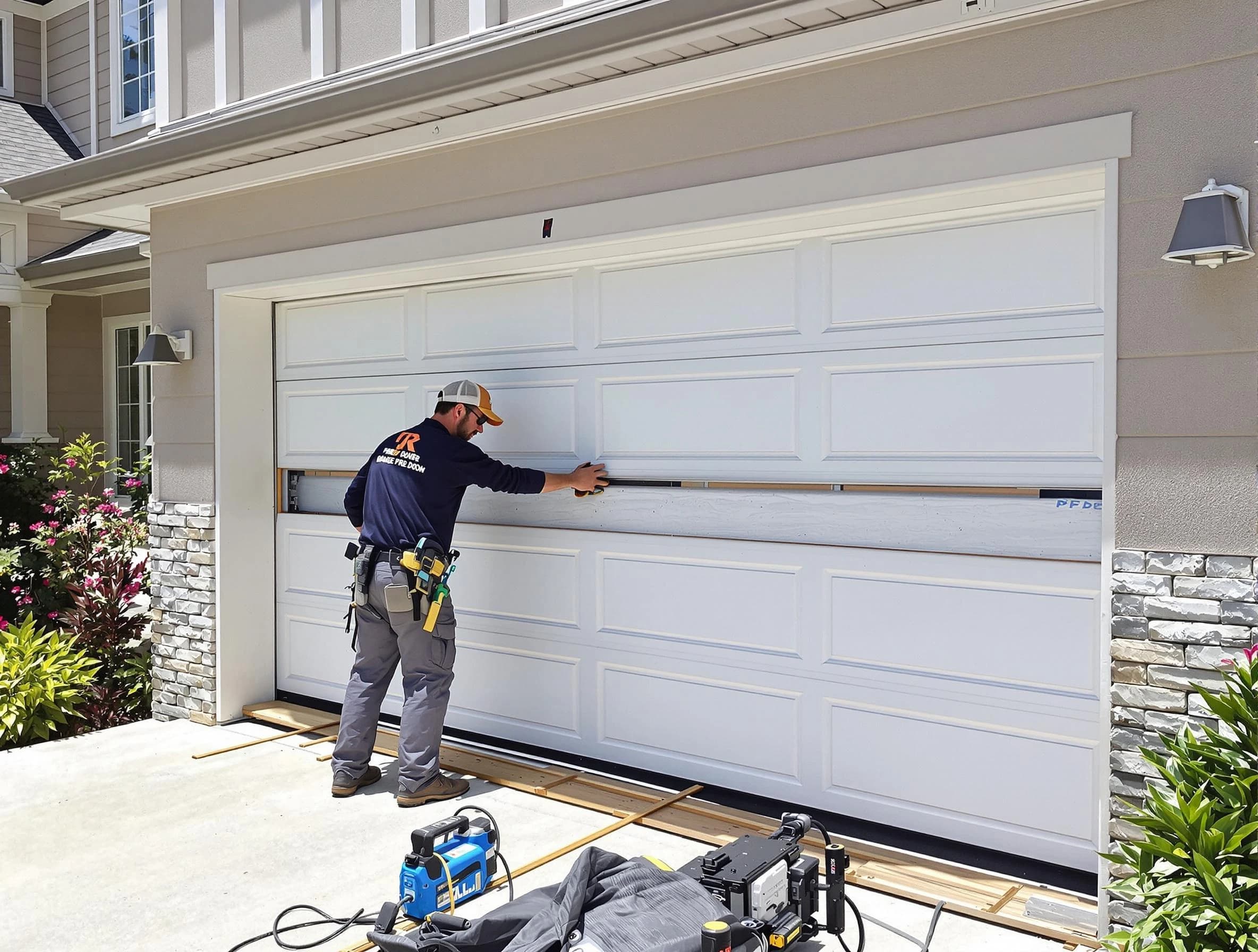 College Park Garage Door Repair team performing complete garage door replacement at College Park residence