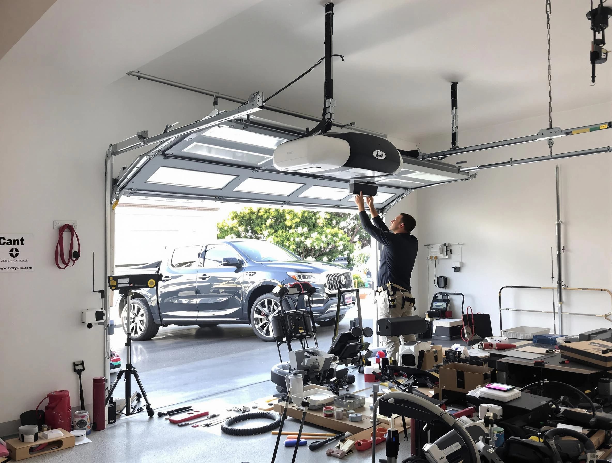 College Park Garage Door Repair specialist installing smart garage door opener system in College Park home