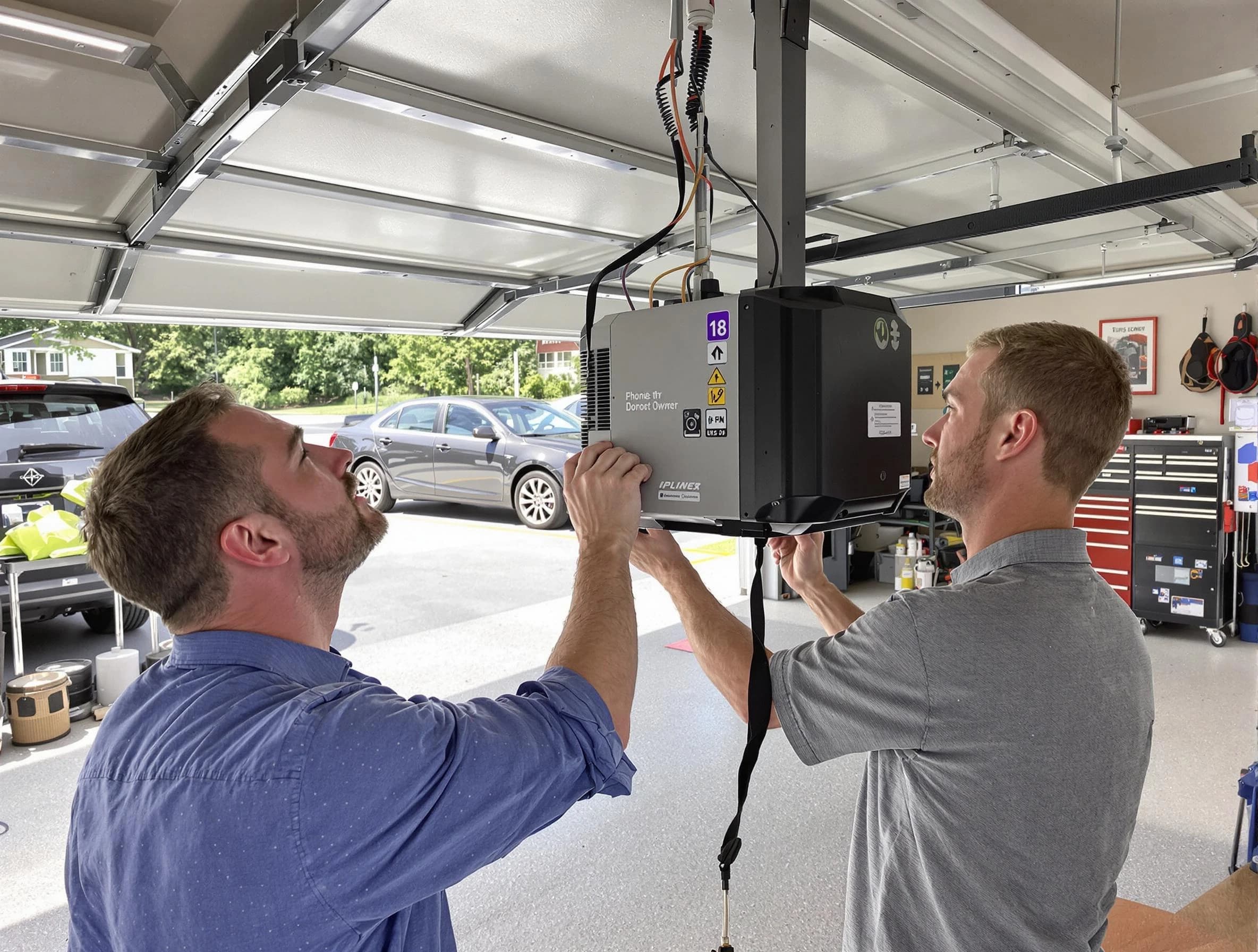 College Park Garage Door Repair technician installing garage door opener in College Park