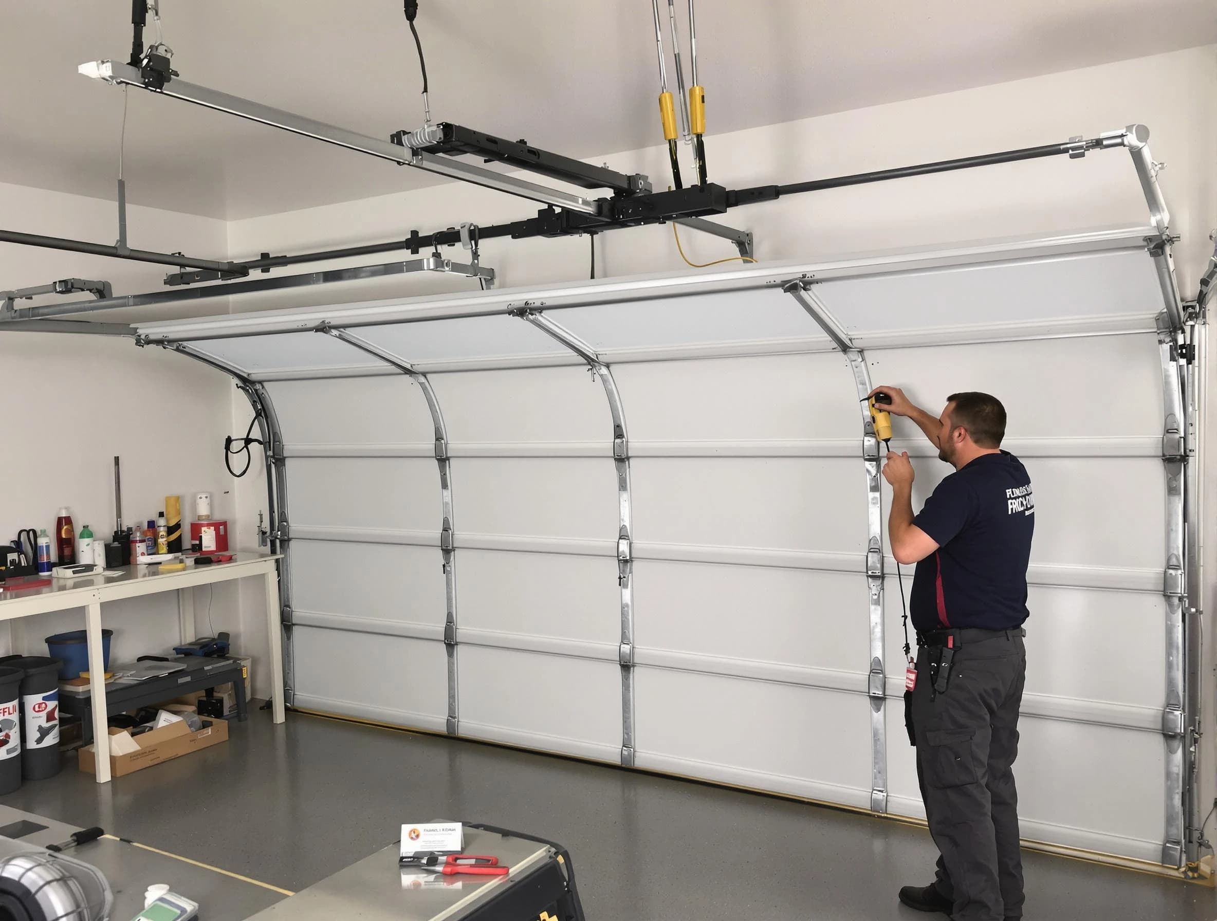 College Park Garage Door Repair certified technician performing overhead door system repair in College Park