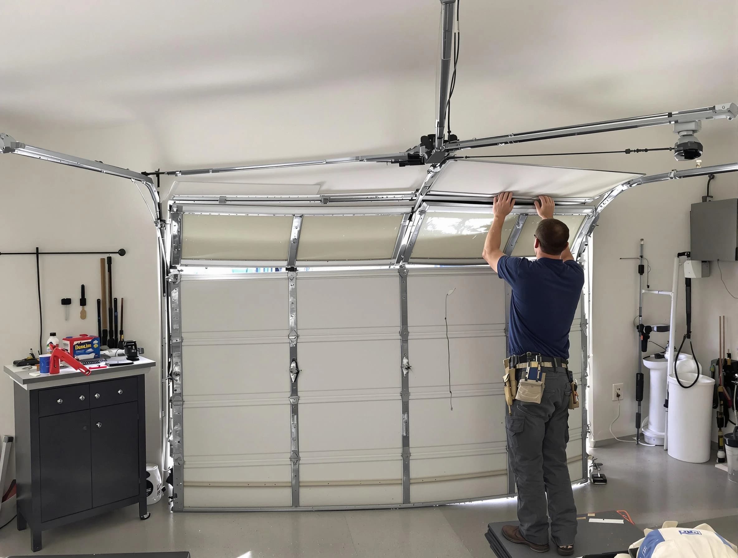 College Park Garage Door Repair specialist performing precise section replacement on College Park garage door