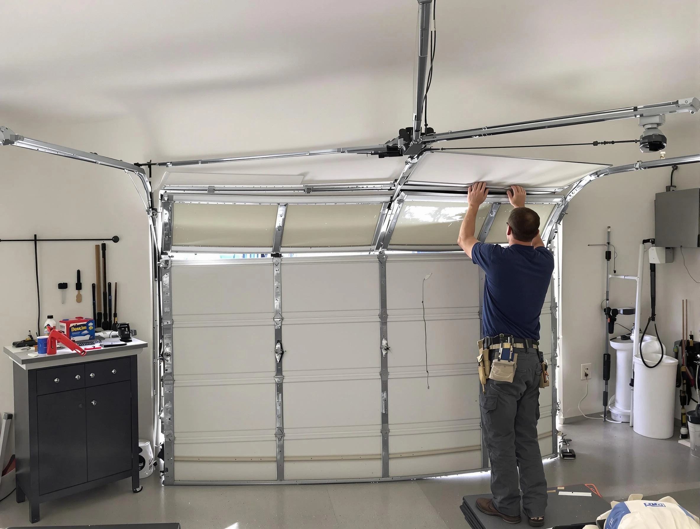 College Park Garage Door Repair specialist performing precise section replacement on College Park garage door