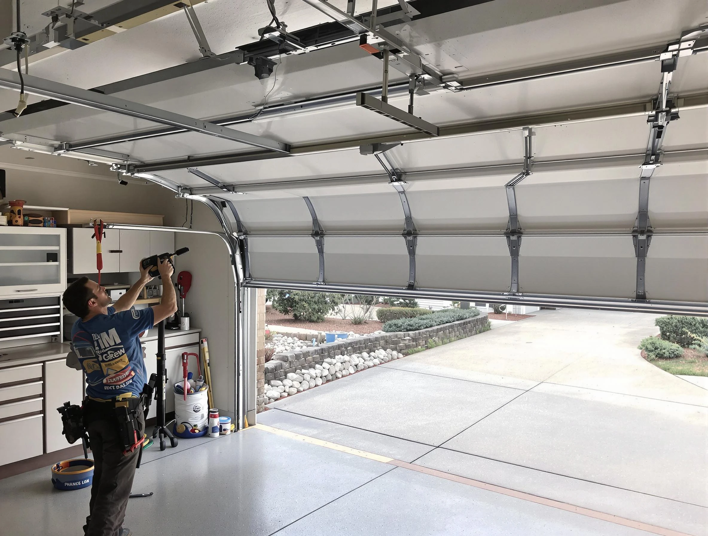 Garage door track repair service by College Park Garage Door Repair in College Park
